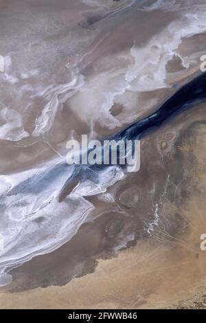 Aerial view of Colorado river delta, El Golfo Biosphere Reserve, Baja