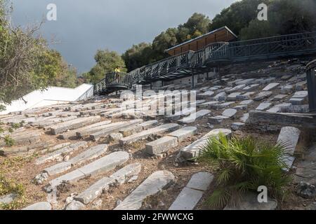Steps and viewing platform, Jew's Gate Cemetery, Gibraltar Stock Photo