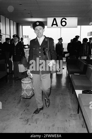 Assignment Haagsche Courant and Delftse Courant . Capt. Van der Sluis at Schiphol, March 16, 1970, The Netherlands, 20th century press agency photo, news to remember, documentary, historic photography 1945-1990, visual stories, human history of the Twentieth Century, capturing moments in time Stock Photo