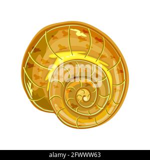 Shell isolated on white background. Conch icon. Snail house. Empty sea clam shell. Underwater life object. Marine inhabitant.Stock vector illustration Stock Vector