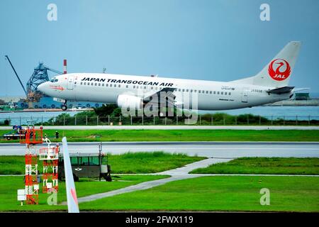 Japan Transocean Air, JTA, Boeing B-737/400, JA8938, Take Off, Naha Airport, Naha, Okinawa, Ryukyu Islands, Japan