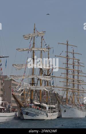 tall ships Istanbul port visit during Tall ship regatta Stock Photo