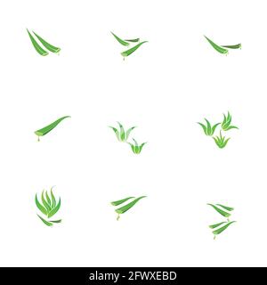 Set of aloevera logo template vector icon concept Stock Vector