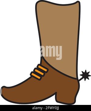 Western boot icon design template vector illustration isolated Stock Vector