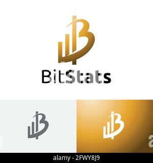 Bit Bitcoin Business Management Money Profit Statistics Logo. Stock Vector