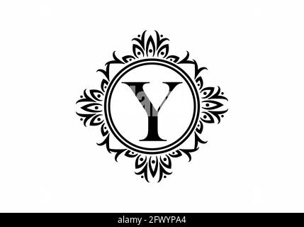 Black Initial Y Letter In Classic Frame Design Stock Vector Image Art Alamy