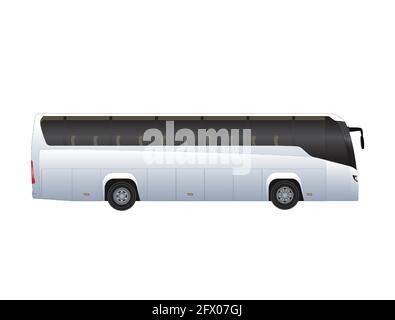 Vector Illustration of Bus on white background Stock Vector