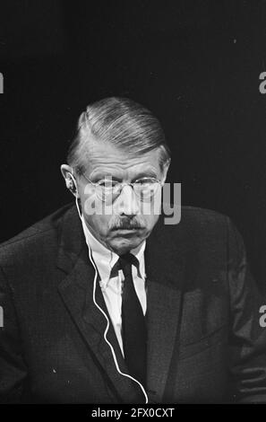 AVRO-TV Operation Vox Populi . H. E. Salisbury, adj. editor-in-chief of the New York Times, September 25, 1967, The Netherlands, 20th century press agency photo, news to remember, documentary, historic photography 1945-1990, visual stories, human history of the Twentieth Century, capturing moments in time Stock Photo