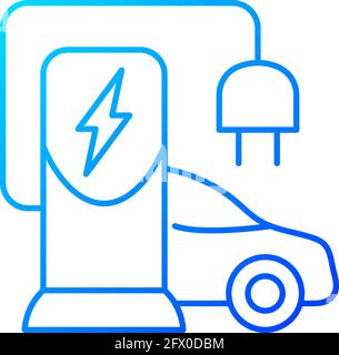EV charging station gradient linear vector icon Stock Vector