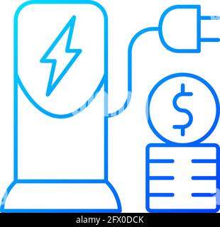 Charging cost gradient linear vector icon Stock Vector