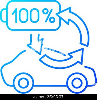 Top up charging gradient linear vector icon Stock Vector