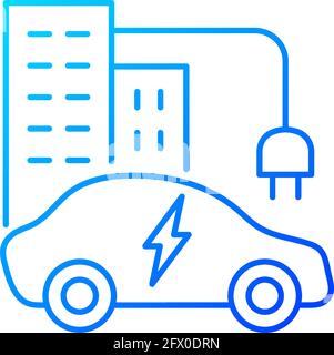 Charging at work gradient linear vector icon Stock Vector