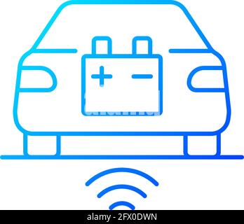 Wireless EV charging gradient linear vector icon Stock Vector