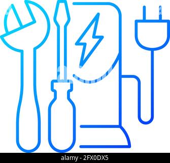 Charging station maintenance gradient linear vector icon Stock Vector