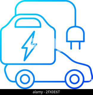 Portable EV charger gradient linear vector icon Stock Vector