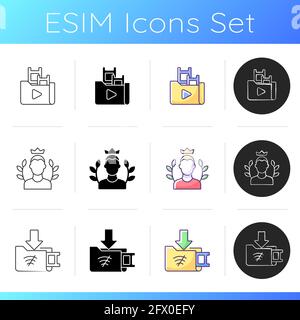 Streaming services icons set Stock Vector