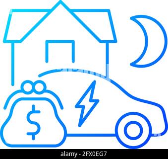 EV energy tariff gradient linear vector icon Stock Vector