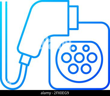 EV charging connectors gradient linear vector icon Stock Vector