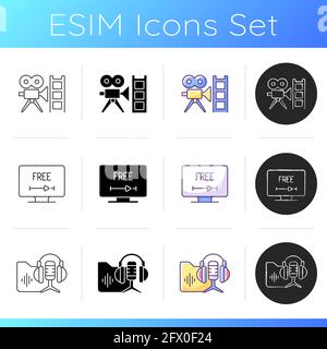 Streaming services icons set Stock Vector