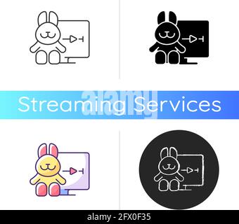 Cartoons streaming icon Stock Vector