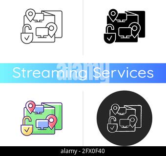Remote co-watching icon Stock Vector