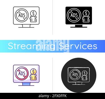 Ad-free subscription plan icon Stock Vector