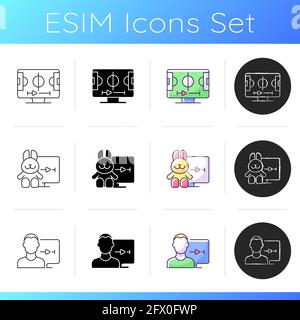 Streaming services icons set Stock Vector