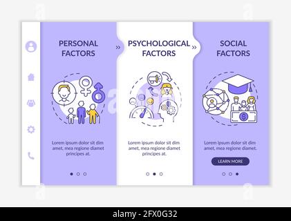 Purchase selection factors onboarding vector template Stock Vector