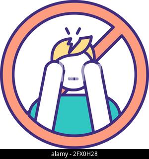 Prevent depression RGB color icon Stock Vector