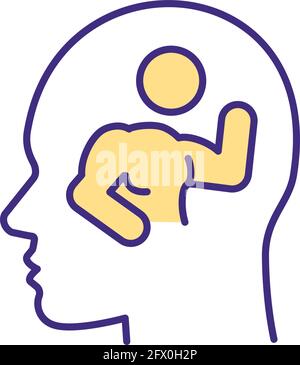 Willpower RGB color icon Stock Vector