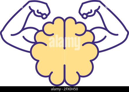 Mental strength RGB color icon Stock Vector