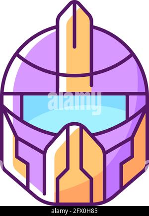 Futuristic helmet RGB color icon Stock Vector