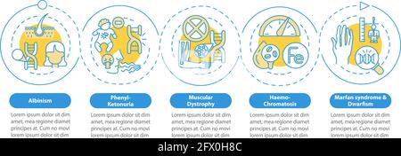 Different genetic disorders vector infographic template Stock Vector