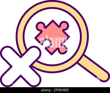 Problem solving issues RGB color icon Stock Vector