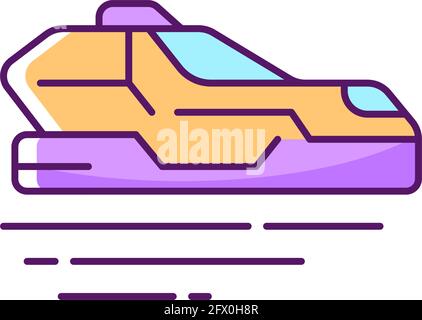 Flying car RGB color icon Stock Vector