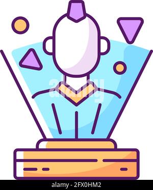 Hologram RGB color icon Stock Vector