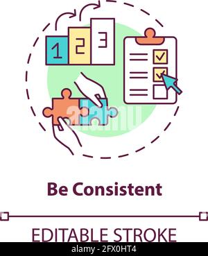 Be consistent concept icon Stock Vector
