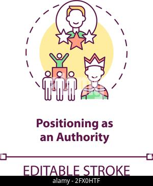 Positioning as authority concept icon Stock Vector