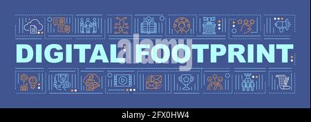 Online footprint word concepts banner Stock Vector