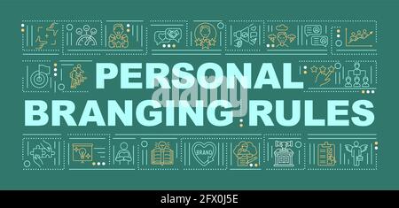 Personal branding rules word concepts banner Stock Vector