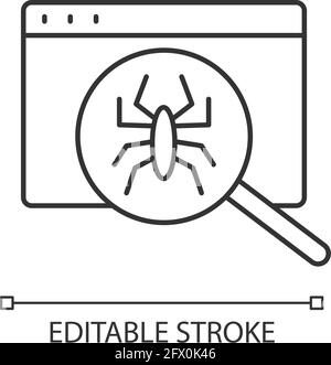 Computer viruses linear icon Stock Vector