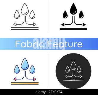 Water repellent surface line icon, Waterproof symbol concept isolated ...