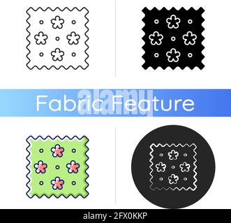 Abstract print pattern on fabric icon Stock Vector