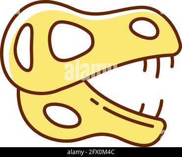 Dinosaur skeleton RGB color icon Stock Vector