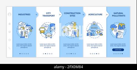 Surrounding air pollution onboarding vector template Stock Vector