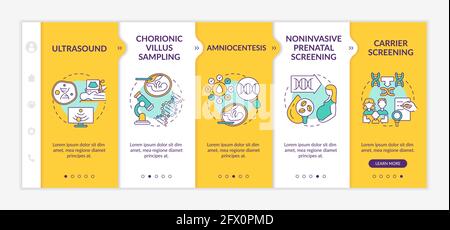 Genetic diseases testing onboarding vector template Stock Vector