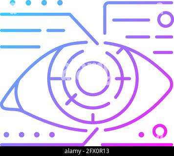 Lens microcircuit gradient linear vector icon Stock Vector