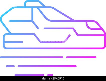 Flying car gradient linear vector icon Stock Vector