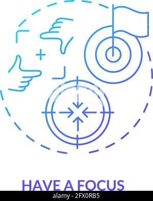 Have focus navy gradient concept icon Stock Vector