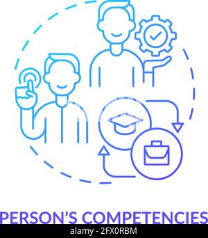 Person competencies navy gradient concept icon Stock Vector